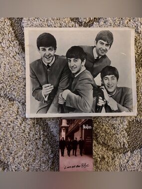Vintage Black & White Band Photo Print with Cassette Tapes